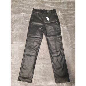 Express Super High Rise Coated Staright leg jeans